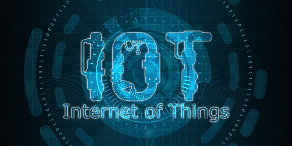 Connected IoT illustration representing healthcare and life-safety devices